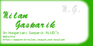 milan gasparik business card
